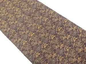 アンティーク　草花に地紙模様織り出し丸帯（材料）